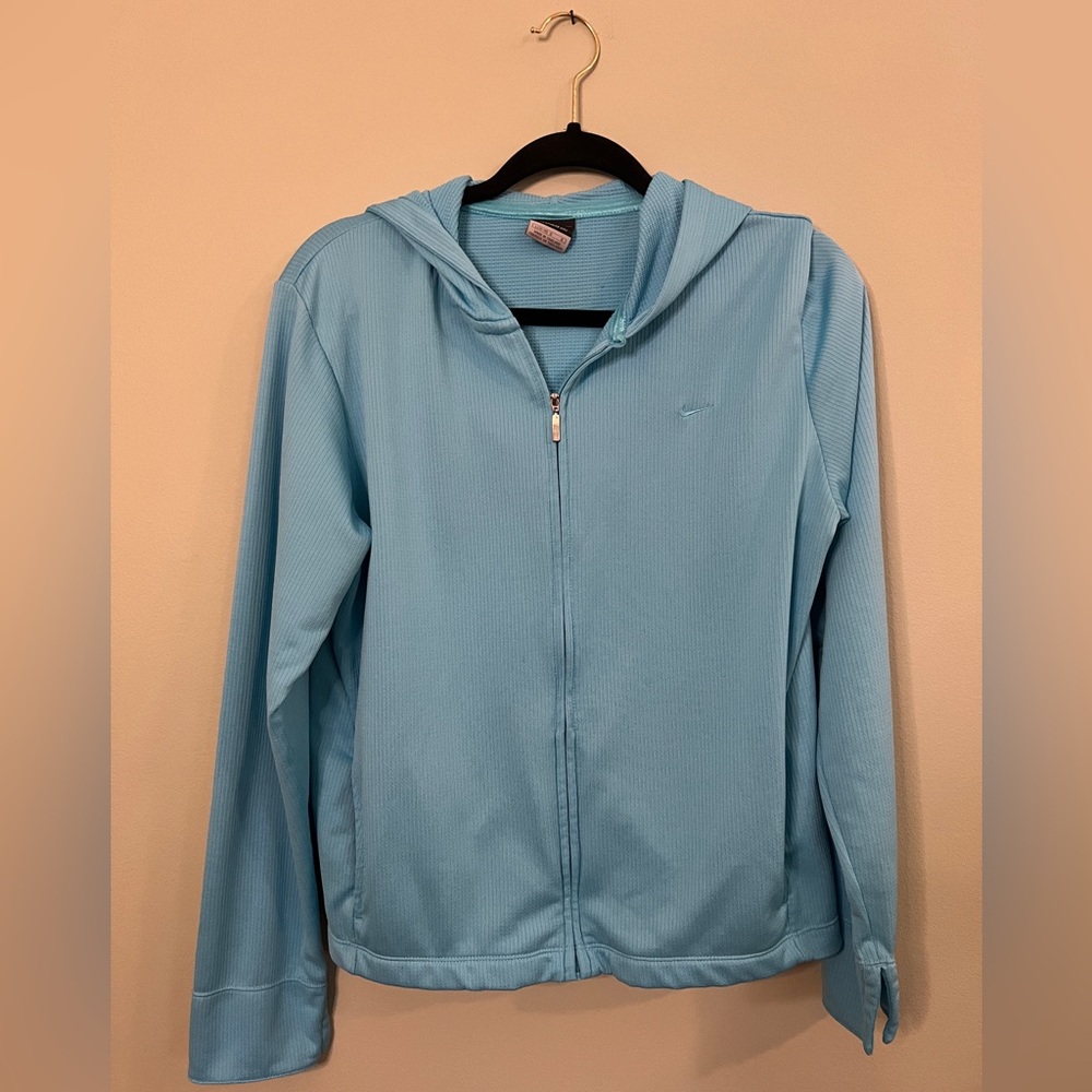 Nike‎ Full Zip Hoodie Light Blue Women Size Large